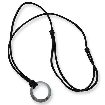 Blue Green Jadeite Jade Circle Adjustable Cord Necklace | UPC #395060