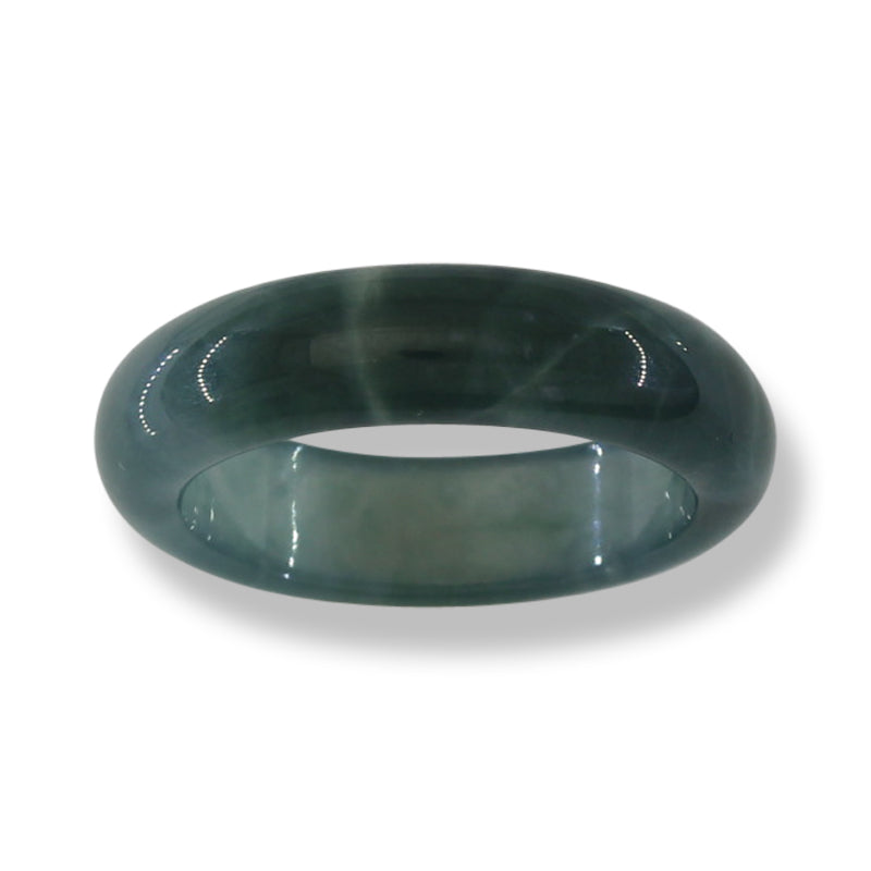 GREEN JADEITE JADE BAND RING FINGER SIZE 8 UPC #395053