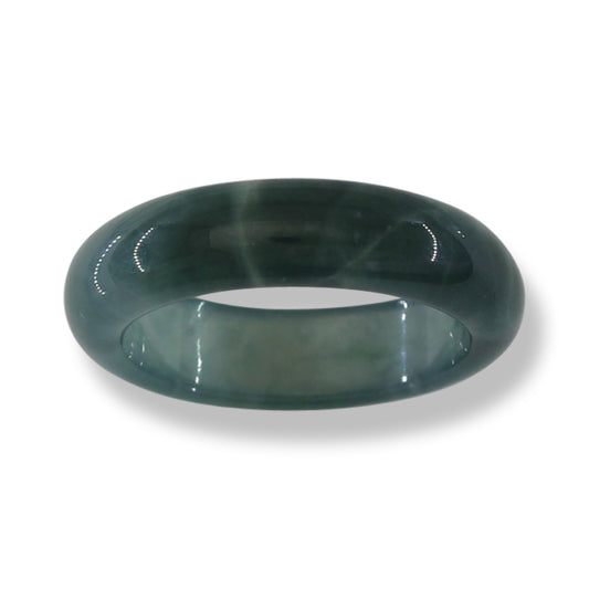 GREEN JADEITE JADE BAND RING FINGER SIZE 8 UPC #395053
