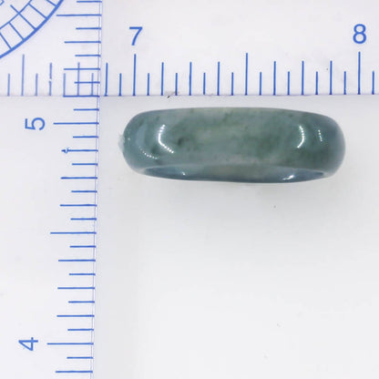 Blue Green Jadeite Jade Band Ring Finger Size 9 | UPC #395053