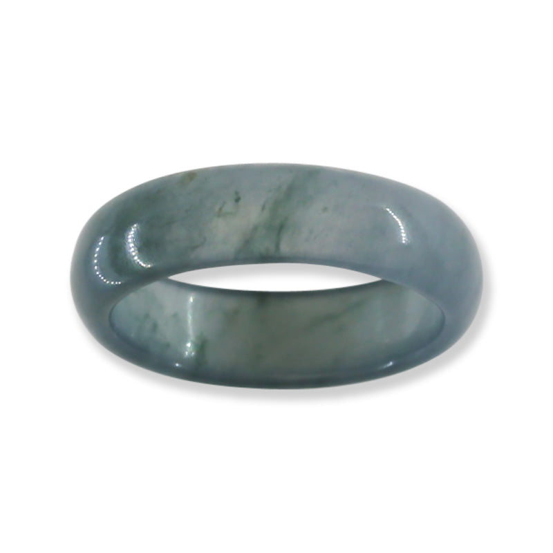 Blue Green Jadeite Jade Band Ring Finger Size 9 | UPC #395053