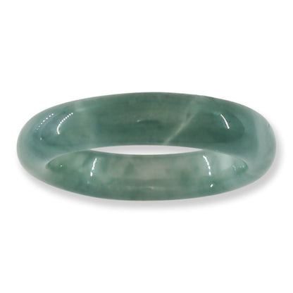 Blue Green Jadeite Jade Band Ring Finger Size 8.5 | UPC #395046