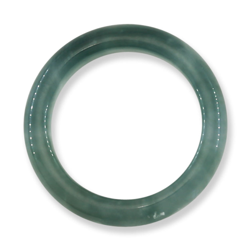 Blue Green Jadeite Jade Band Ring Finger Size 8.5 | UPC #395046
