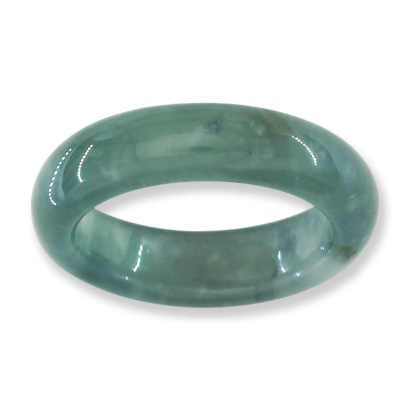 Blue Green Jadeite Jade Band Ring Finger Size 9 | UPC #400016