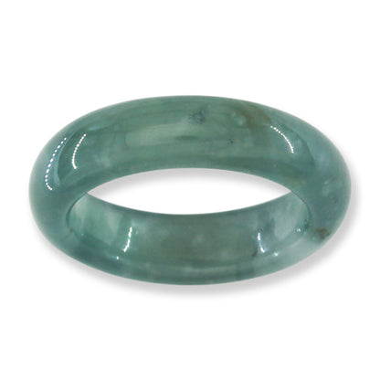 Blue Green Jadeite Jade Band Ring Finger Size 9 | UPC #400016