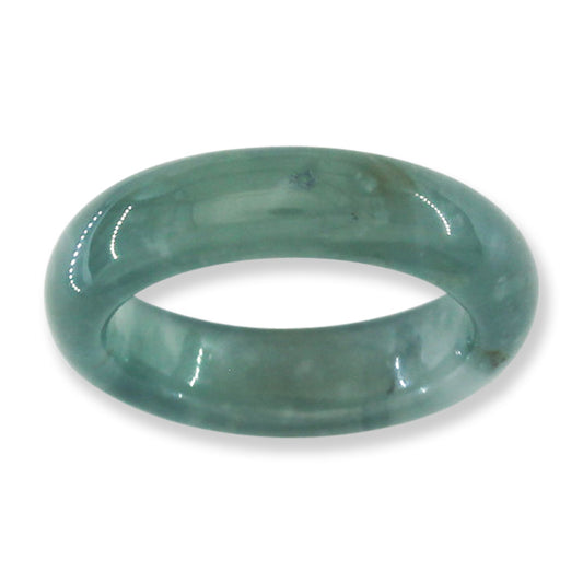 Blue Green Jadeite Jade Band Ring Finger Size 9 | UPC #400016