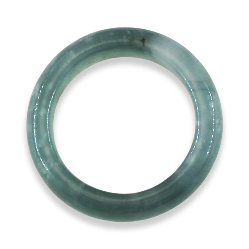 Blue Green Jadeite Jade Band Ring Finger Size 9 | UPC #400016