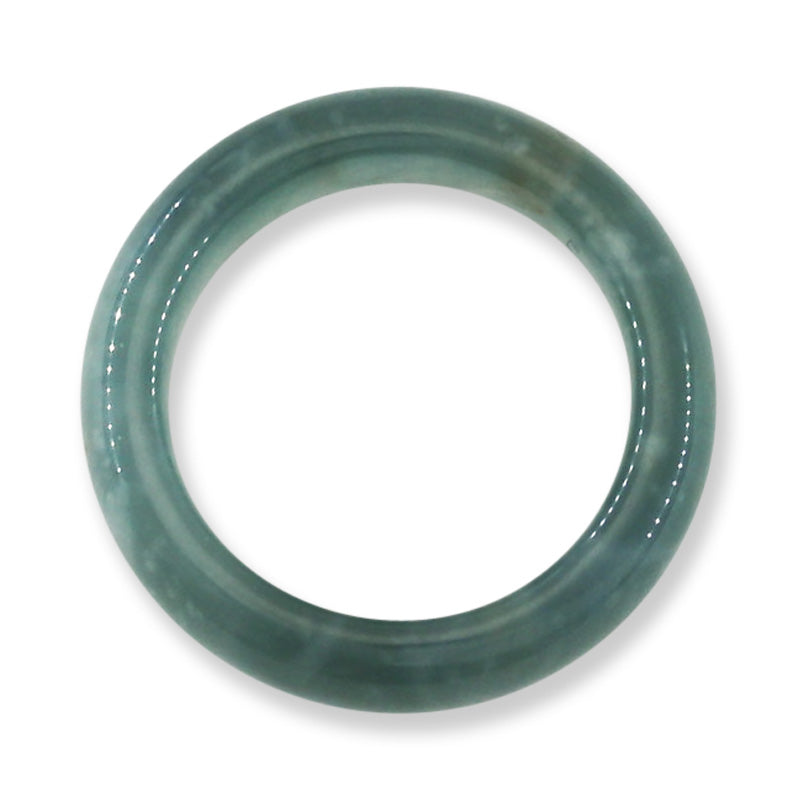 Blue Green Jadeite Jade Band Ring Finger Size 9 | UPC #400016