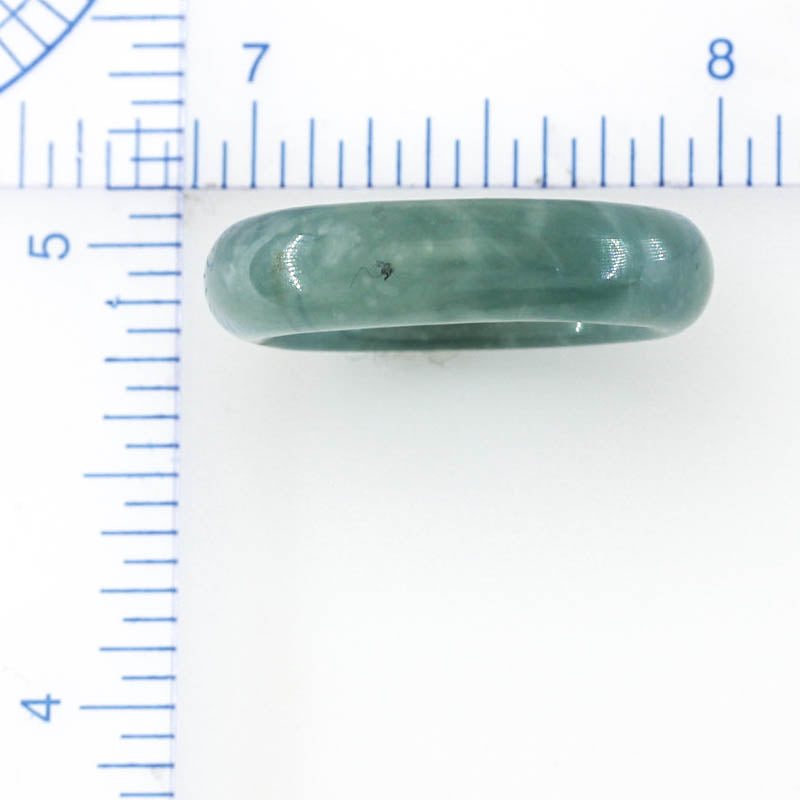 Blue Green Jadeite Jade Band Ring Finger Size 9 | UPC #400016