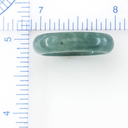 Blue Green Jadeite Jade Band Ring Finger Size 9 | UPC #400016