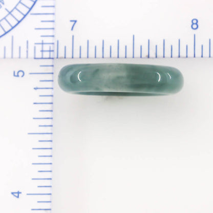Blue Green Jadeite Jade Band Ring Finger Size 10.25 | UPC #400023