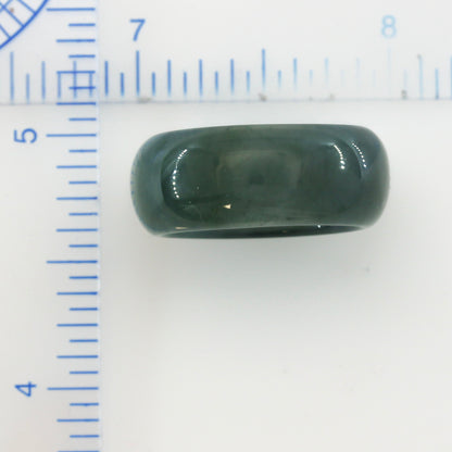 Green Jadeite Jade Solid Band Ring Finger Size 7.75 | UPC #395022