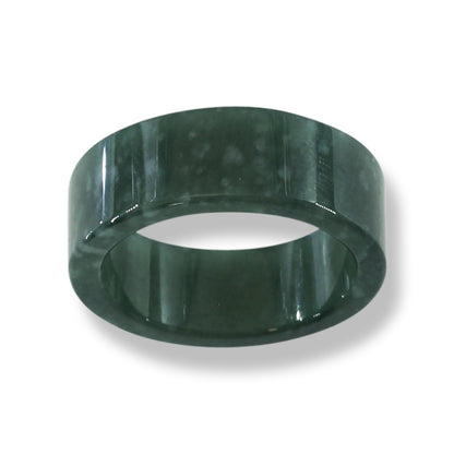 Green Jadeite Jade Flat Continuous Band | Solid Jade Wedding Band | Size 8.5 | UPC #395213