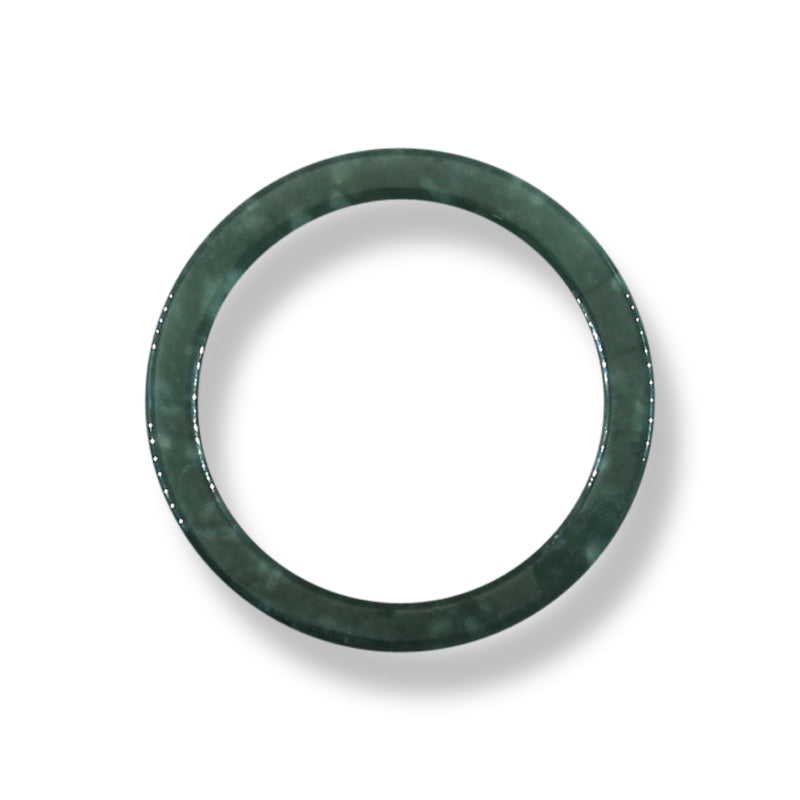 Green Jadeite Jade Flat Continuous Band | Solid Jade Wedding Band | Size 8.5 | UPC #395213