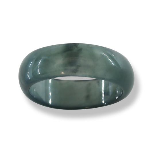 GREEN JADEITE JADE BAND RING FINGER SIZE 10 UPC #395008