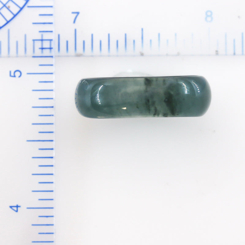 GREEN JADEITE JADE BAND RING FINGER SIZE 10 UPC #395008