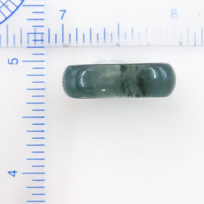 GREEN JADEITE JADE BAND RING FINGER SIZE 10 UPC #395008