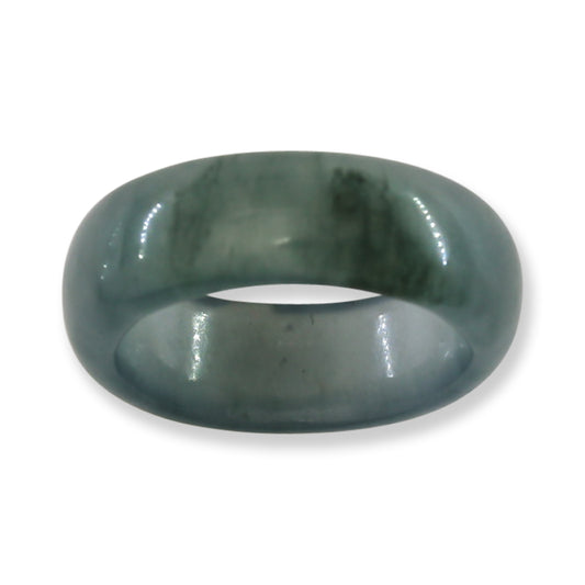 Blue Green Jadeite Jade Band Ring Finger Size 8 | UPC #398450
