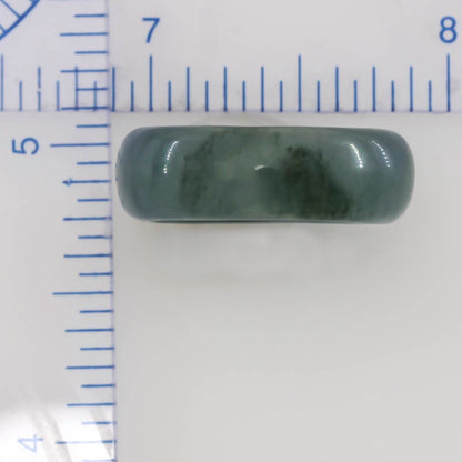 Blue Green Jadeite Jade Band Ring Finger Size 8 | UPC #398450