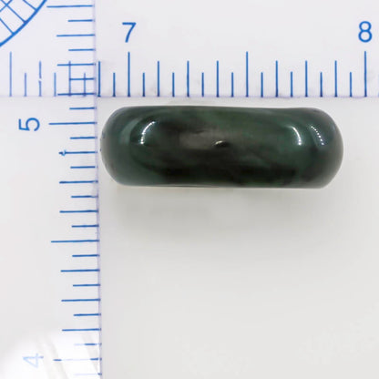Blue Green Jadeite Jade Band Ring Finger Size 8 | UPC #398467
