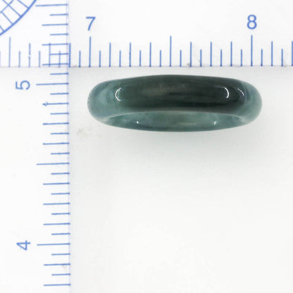 Blue Green Jadeite Jade Band Ring Finger Size 9 | UPC #394971