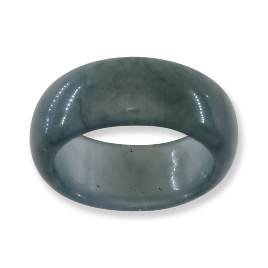 Blue Green Jadeite Jade Band Ring Finger Size 8 | UPC #398474