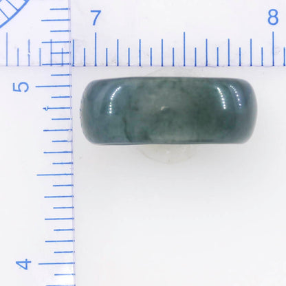 Blue Green Jadeite Jade Band Ring Finger Size 8 | UPC #398474
