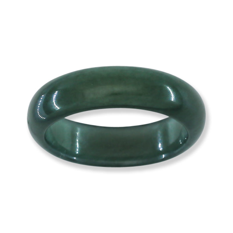 Blue Green Jadeite Jade Band Ring Finger Size 10.5 | UPC #394957