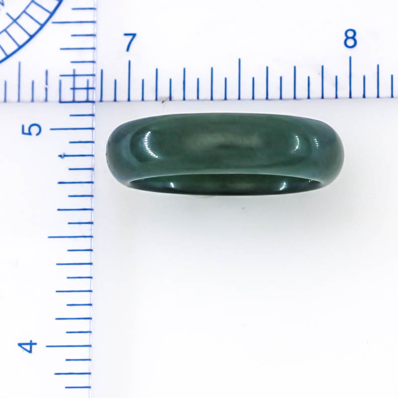 Blue Green Jadeite Jade Band Ring Finger Size 10.5 | UPC #394957