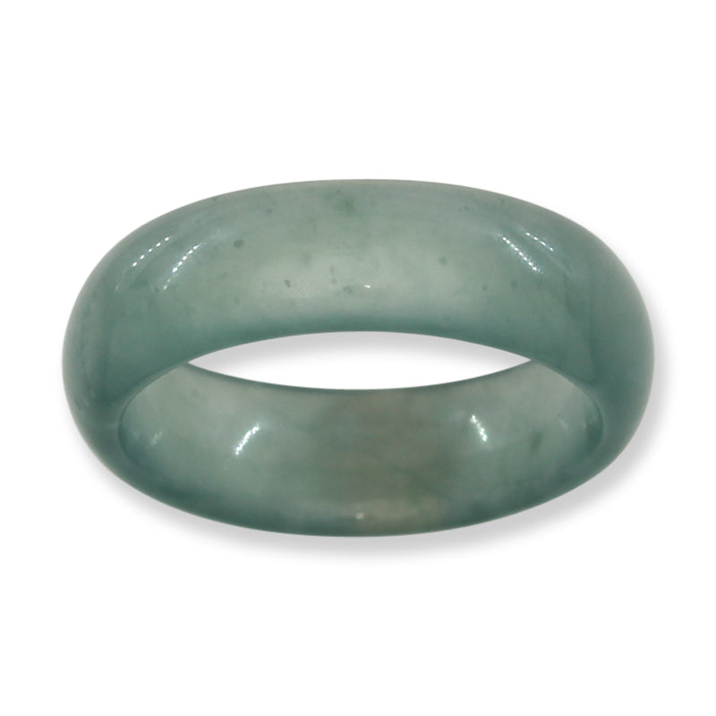 Guatemalan Blue Green Jadeite Jade Band Ring Finger Size 9 | UPC #394940