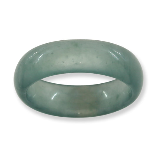 Guatemalan Blue Green Jadeite Jade Band Ring Finger Size 9 | UPC #394940