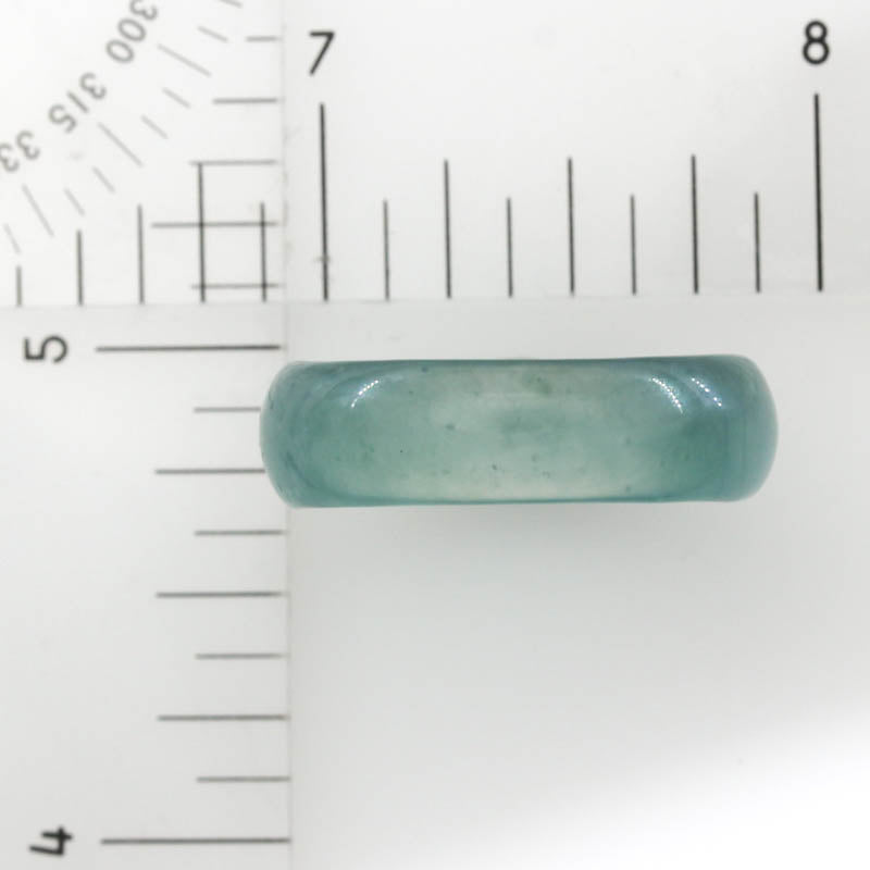 Guatemalan Blue Green Jadeite Jade Band Ring Finger Size 9 | UPC #394940