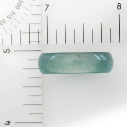 Guatemalan Blue Green Jadeite Jade Band Ring Finger Size 9 | UPC #394940