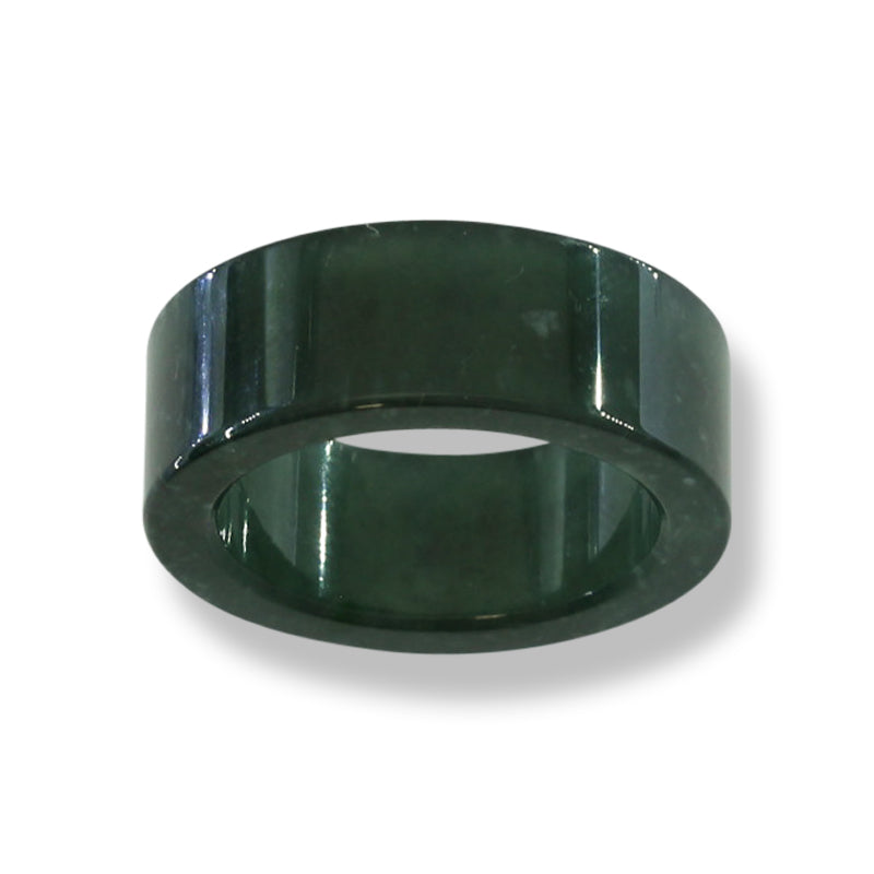 Green Jadeite Jade Flat Continuous Band Ring Size 8 | UPC #395220