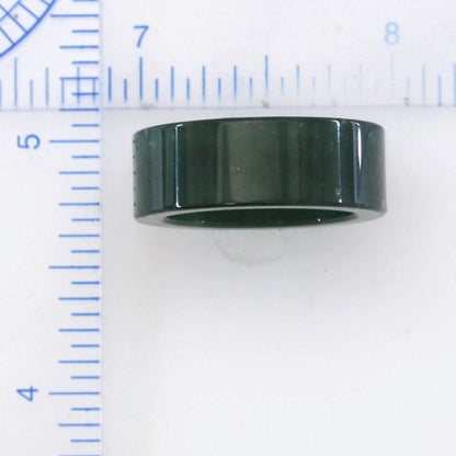Green Jadeite Jade Flat Continuous Band Ring Size 8 | UPC #395220