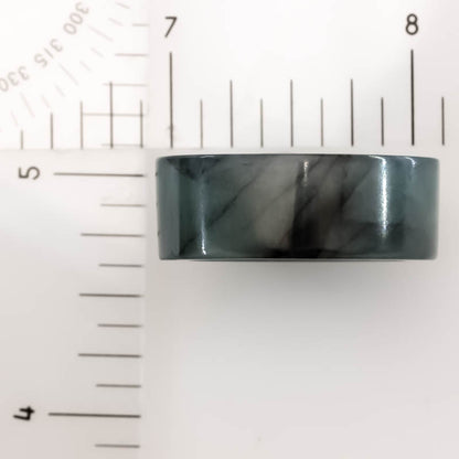 Guatemalan Blue Green Jadeite Jade Band Ring Finger Size 11.75 | UPC #407039