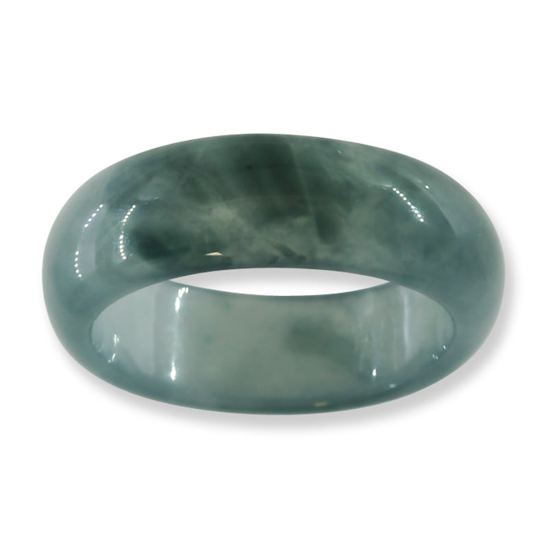 Blue Green Jadeite Jade Band Ring Finger Size 10.25 | UPC #394926