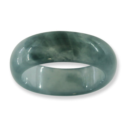 Blue Green Jadeite Jade Band Ring Finger Size 10.25 | UPC #394926