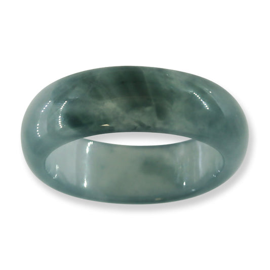 Blue Green Jadeite Jade Band Ring Finger Size 10.25 | UPC #394926