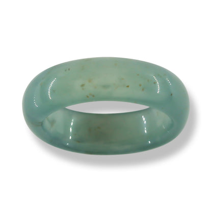 Blue Green Jadeite Jade Band Ring Finger Size 8 | UPC #394919