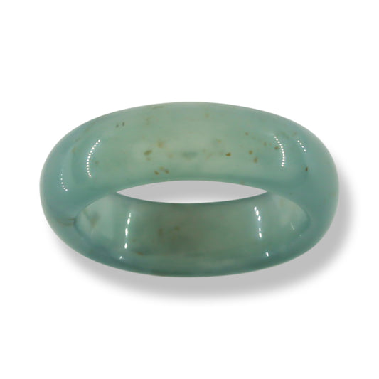 Blue Green Jadeite Jade Band Ring Finger Size 8 | UPC #394919