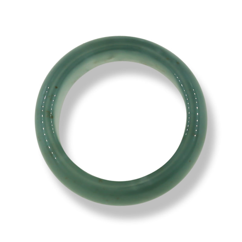Blue Green Jadeite Jade Band Ring Finger Size 8 | UPC #394919