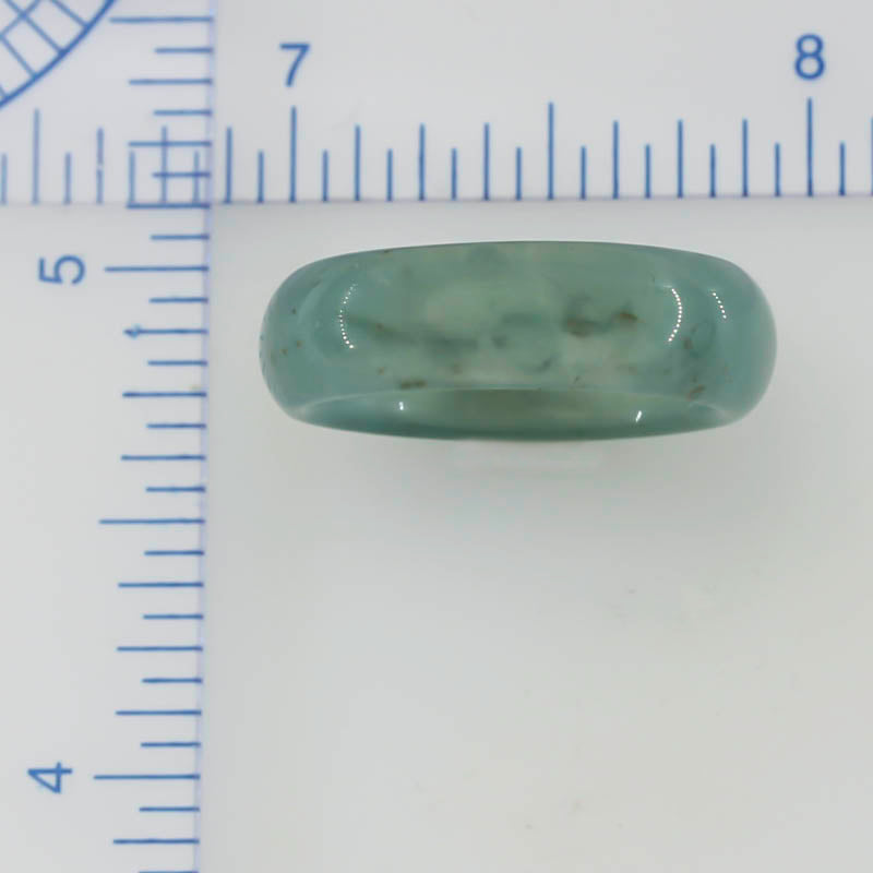 Blue Green Jadeite Jade Band Ring Finger Size 8 | UPC #394919