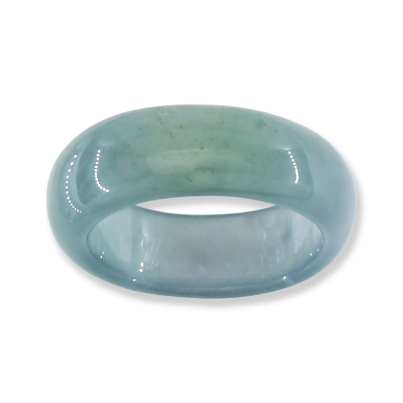 Blue Green Jadeite Jade Band Ring Finger Size 8 | UPC #398290