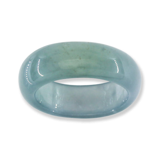 Blue Green Jadeite Jade Band Ring Finger Size 8 | UPC #398290