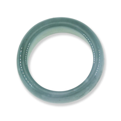 Blue Green Jadeite Jade Band Ring Finger Size 8 | UPC #398290