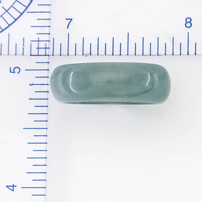 Blue Green Jadeite Jade Band Ring Finger Size 8 | UPC #398290