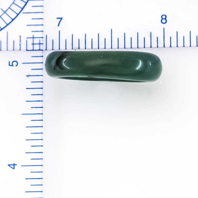 Blue Green Jadeite Jade Band Ring Finger Size 10.25 | UPC #403765
