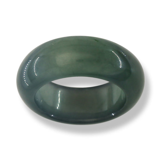 Green Jadeite Jade Band Ring for Men and Women | Finger Size 8 | UPC #394872