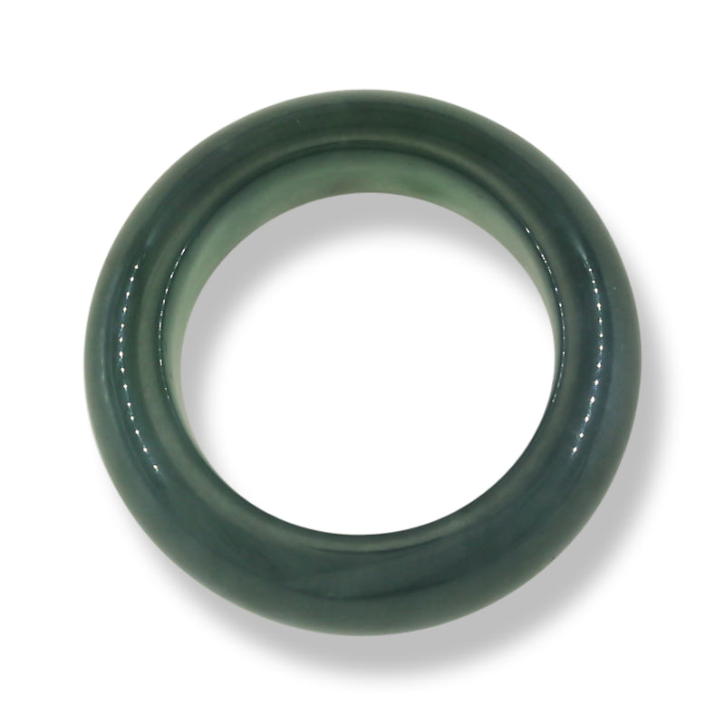 Green Jadeite Jade Band Ring for Men and Women | Finger Size 8 | UPC #394872